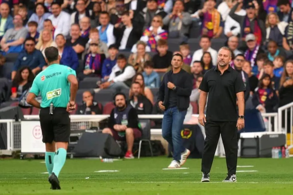 Hansi Flick Faces Suspension After Red Card Drama in Barcelona’s Win Over Girona